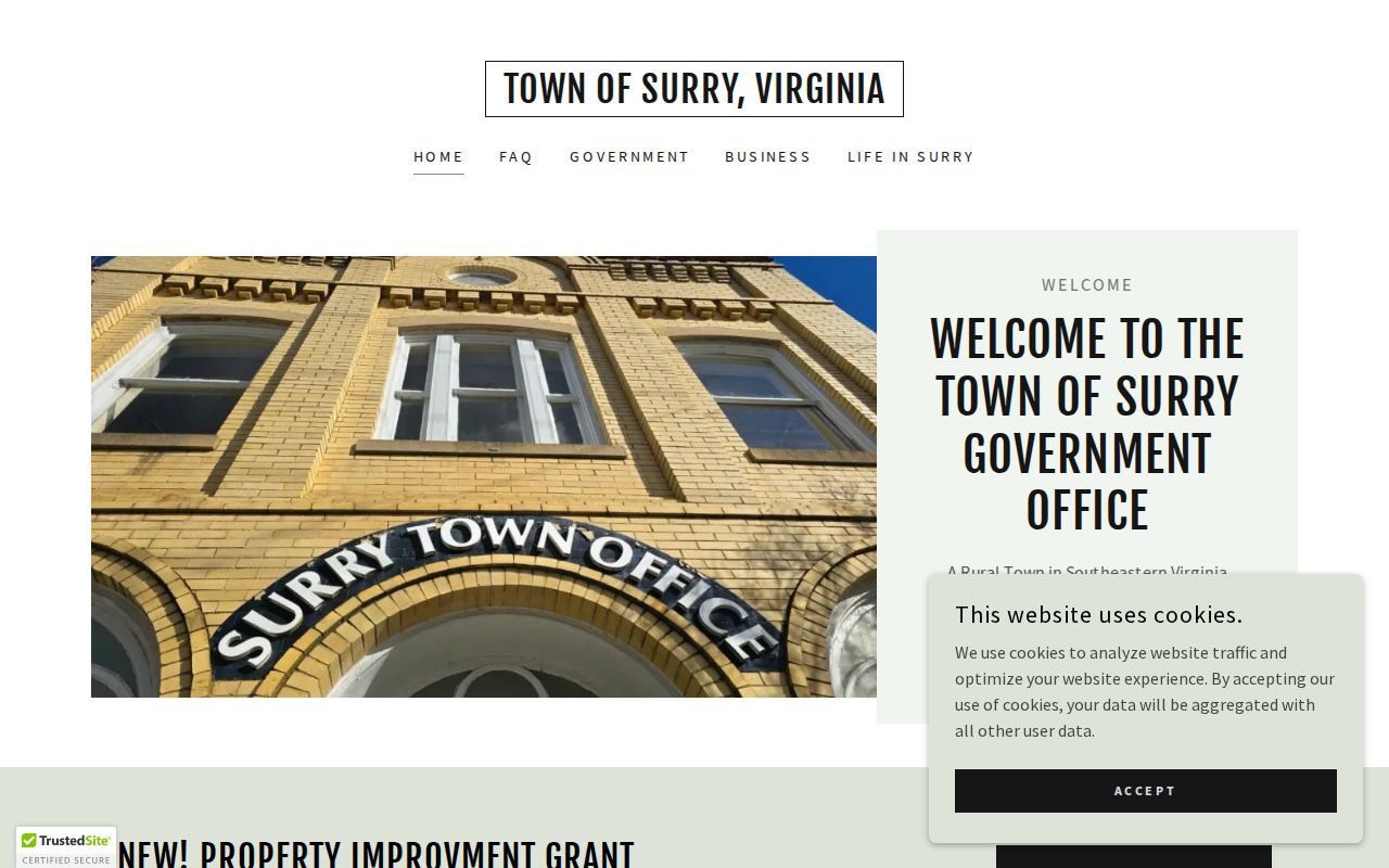 Town of Surry official office page for Surry County warrant record routing questions