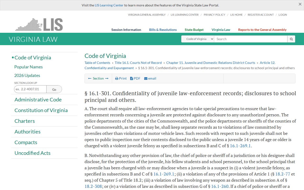 Surry County bench warrant record limits under Virginia juvenile confidentiality law